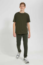 تنزيل الصورة على معرض الصور، Redtag-Olive-Pique-Active-Pants-Joggers-Senior-Boys-9 to 14 Years