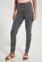 Load image into Gallery viewer, Redtag-Grey-Acid-Wash-Jegging-Jeans-Skinny-Fit-Women's-