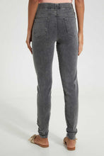 Load image into Gallery viewer, Redtag-Grey-Acid-Wash-Jegging-Jeans-Skinny-Fit-Women's-