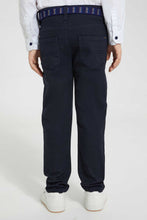 Load image into Gallery viewer, Redtag-Navy-Belted-Trouser-Chino-Trousers-Boys-2 to 8 Years