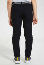 Load image into Gallery viewer, Redtag-Black-Belted-Trouser-Chino-Trousers-Boys-2 to 8 Years