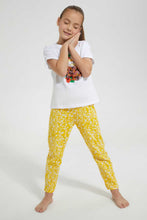 Load image into Gallery viewer, Redtag-White-Nightsuit-With-Applique-Work-Pyjama-Sets-Girls-2 to 8 Years