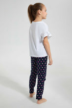 تنزيل الصورة على معرض الصور، Redtag-White-Nightsuit-With-Applique-Work-Pyjama-Sets-Girls-2 to 8 Years