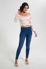 Load image into Gallery viewer, Redtag-Pink-Top-With-Peplum-At-Waist-Blouses-Women's-