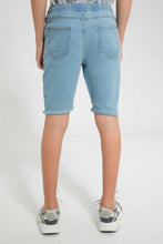 Load image into Gallery viewer, Redtag-Light-Wash-Pull-On-Short-Pull-On-Shorts-Senior-Boys-9 to 14 Years