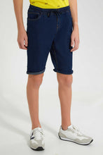 تنزيل الصورة على معرض الصور، Redtag-Dark-Wash-Pull-On-Short-Pull-On-Shorts-Senior-Boys-9 to 14 Years