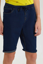 تنزيل الصورة على معرض الصور، Redtag-Dark-Wash-Pull-On-Short-Pull-On-Shorts-Senior-Boys-9 to 14 Years