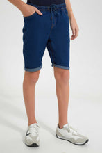 تنزيل الصورة على معرض الصور، Redtag-Blue-Pull-On-Short-Pull-On-Shorts-Senior-Boys-9 to 14 Years