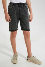 Load image into Gallery viewer, Redtag-Mid-Grey-Pull-On-Short-Pull-On-Shorts-Senior-Boys-9 to 14 Years