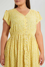 Load image into Gallery viewer, Redtag-Yellow-Floral-Printed-Dress-Dresses-Women's-