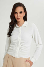 Load image into Gallery viewer, Redtag-Off-White-Collared-Blouse-Blouses--