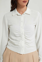 Load image into Gallery viewer, Redtag-Off-White-Collared-Blouse-Blouses--