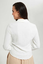 Load image into Gallery viewer, Redtag-Off-White-Collared-Blouse-Blouses--