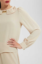 Load image into Gallery viewer, Redtag-Beige-Longsleeve-Blouse-Blouses--