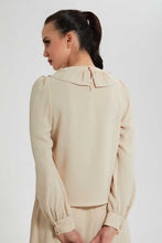 Load image into Gallery viewer, Redtag-Beige-Longsleeve-Blouse-Blouses--