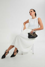 Load image into Gallery viewer, Redtag-Cream-Flared-Pleated-Skirt-With-Bow-Tie-Skirts--