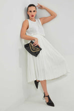Load image into Gallery viewer, Redtag-Cream-Flared-Pleated-Skirt-With-Bow-Tie-Skirts--