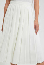 Load image into Gallery viewer, Redtag-Cream-Flared-Pleated-Skirt-With-Bow-Tie-Skirts--
