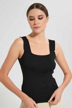 تنزيل الصورة على معرض الصور، Redtag-Black-Jersey-Top-With-Ruffled-Hem-Tops-Women's-