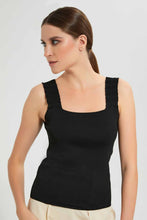 تنزيل الصورة على معرض الصور، Redtag-Black-Jersey-Top-With-Ruffled-Hem-Tops-Women's-