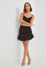 Load image into Gallery viewer, Black Pink Frilled Hem Skirt