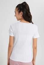 Load image into Gallery viewer, Redtag-White-Rib-T-Shirts-Category:T-Shirts,-Colour:White,-Deals:New-In,-Filter:Senior-Girls-(9-to-14-Yrs),-GSR-T-Shirts,-New-In-GSR-APL,-Non-Sale,-Section:Girls-(0-to-14Yrs),-TBL,-W22A-Senior-Girls-9 to 14 Years