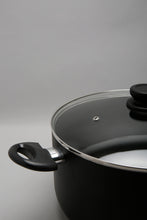Load image into Gallery viewer, Black Aluminum Nonstick Dutch Oven With Glass Lid (30cm)