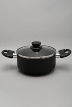 Load image into Gallery viewer, Black Aluminum Nonstick Dutch Oven With Glass Lid (18cm)