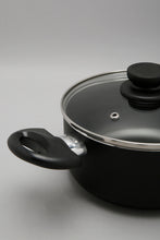 Load image into Gallery viewer, Black Aluminum Nonstick Dutch Oven With Glass Lid (18cm)