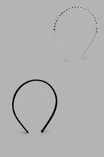 Load image into Gallery viewer, Black And Silver Headband Set (Pack Of 2)