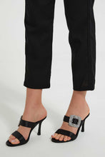 Load image into Gallery viewer, Black Mule With Buckle Trim