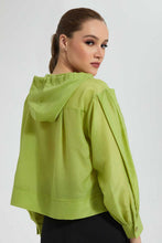 Load image into Gallery viewer, Green Hooded Crop Top
