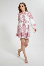 Load image into Gallery viewer, Ivory And Pink Belted Dress