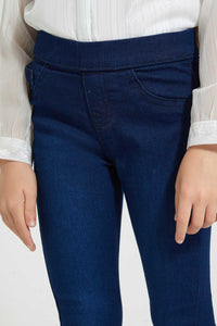 Redtag-Indigo-Slim-Jegging-Jeggings-Girls-2 to 8 Years