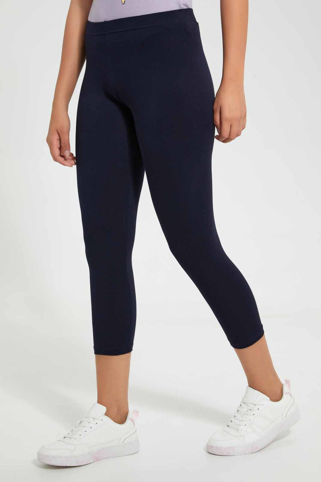 Redtag-Navy-Leggings-(Pack-Of-2)-Leggings-Women's-