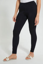 تنزيل الصورة على معرض الصور، Redtag-Black-Full-Length-Legging-Leggings-Women&#39;s-
