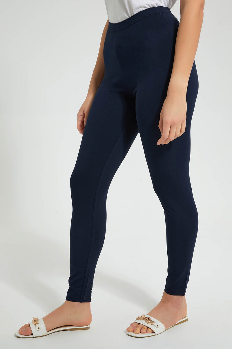 Redtag-Navy-Full-Length-Leggings-Leggings-Women's-