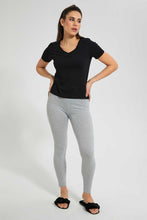 Load image into Gallery viewer, Redtag-Grey-Mélange-Legging-Leggings-Women&#39;s-
