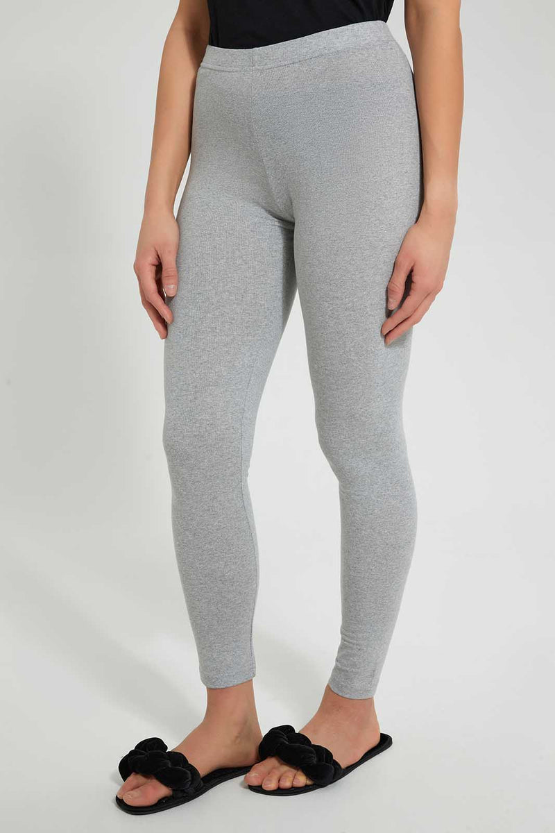 Redtag-Grey-Mélange-Legging-Leggings-Women's-