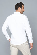 Load image into Gallery viewer, White Slim-Fit Long Sleeve Poplin Shirt - REDTAG
