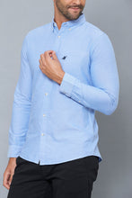 تنزيل الصورة على معرض الصور، Blue Slim-Fit Long Sleeve Oxford Shirt - REDTAG
