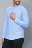 Blue Slim-Fit Long Sleeve Oxford Shirt - REDTAG