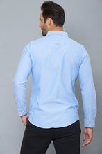 تنزيل الصورة على معرض الصور، Blue Slim-Fit Long Sleeve Oxford Shirt - REDTAG
