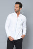 White Slim-Fit Long Sleeve Birdseye Shirt - REDTAG