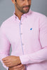 Pink Slim-Fit Long Sleeve Birdseye Shirt - REDTAG