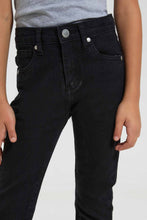 Load image into Gallery viewer, Redtag-Black-5-Pockets-Jean-Jeans-Slim-Fit-Girls-2 to 8 Years
