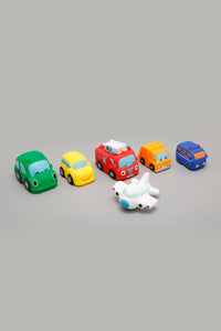 Assorted Cars and Plane Vinyl Bath Toys (Pack of 6)