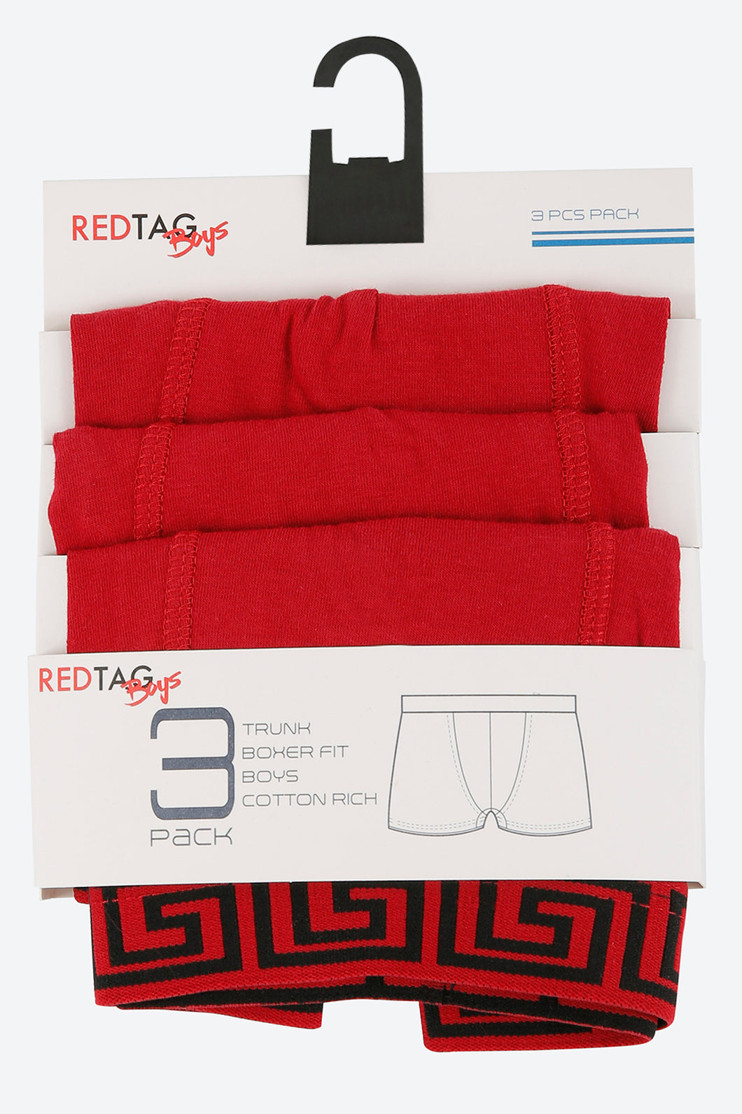 Red Plain Boxer (3-Pack) - REDTAG