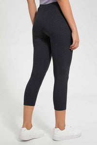 Redtag-Grey-Mélange-Leggings-(Pack-Of-2)-Leggings-Women's-