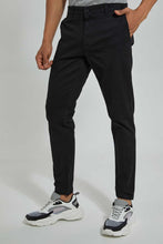 Load image into Gallery viewer, Redtag-Black-Regular-Fit-Trouser-Trousers-Men&#39;s-
